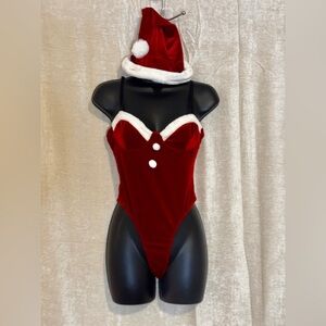 Red Santa Bodysuit with Hat